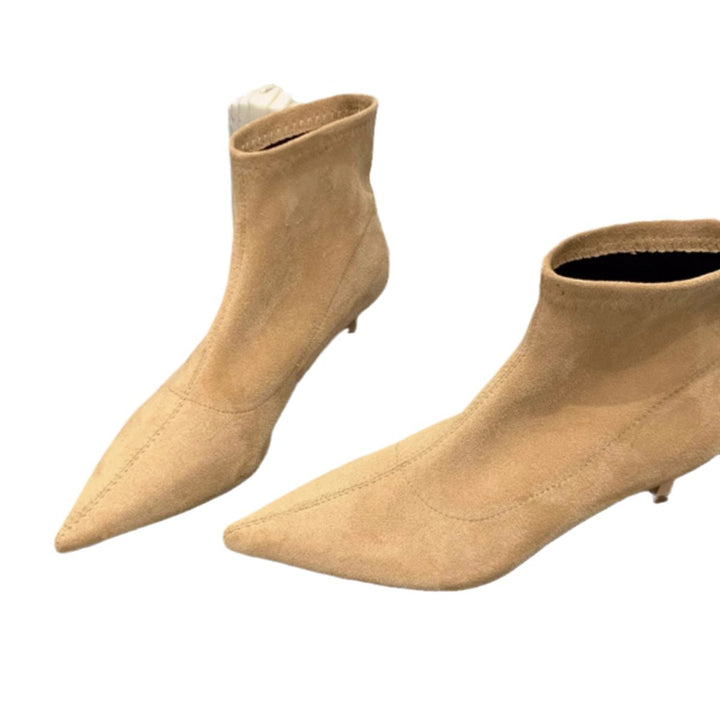 Damen Elegante Ankle-Boots aus weichem Wildleder mit modischem Stiletto Drune