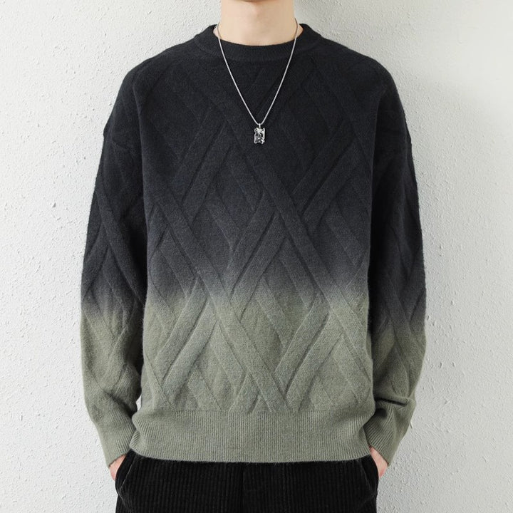 Herren Gemusterter Strickpullover mit modischem Farbverlauf Drune