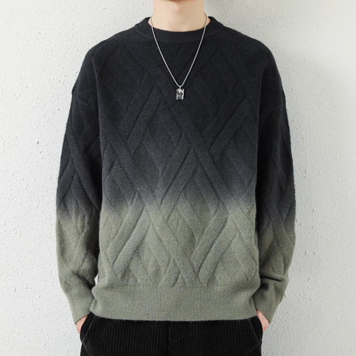 Herren Gemusterter Strickpullover mit modischem Farbverlauf Drune