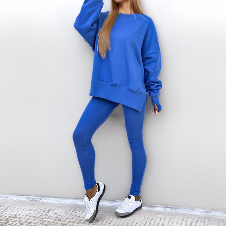 Damen Bequemes Oversized Sweatshirt mit lässigem Schnitt und passenden Leggings Drune
