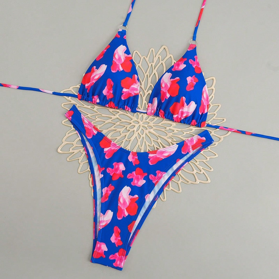 Damen Triangel-Bikini-Set mit floralem Design Drune