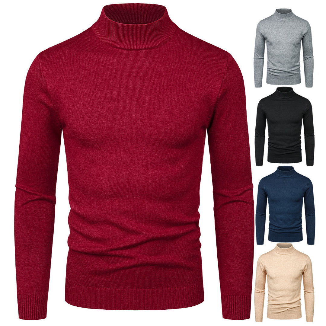 Herren Hochwertiger Rollkragenpullover aus feiner Baumwolle Drune