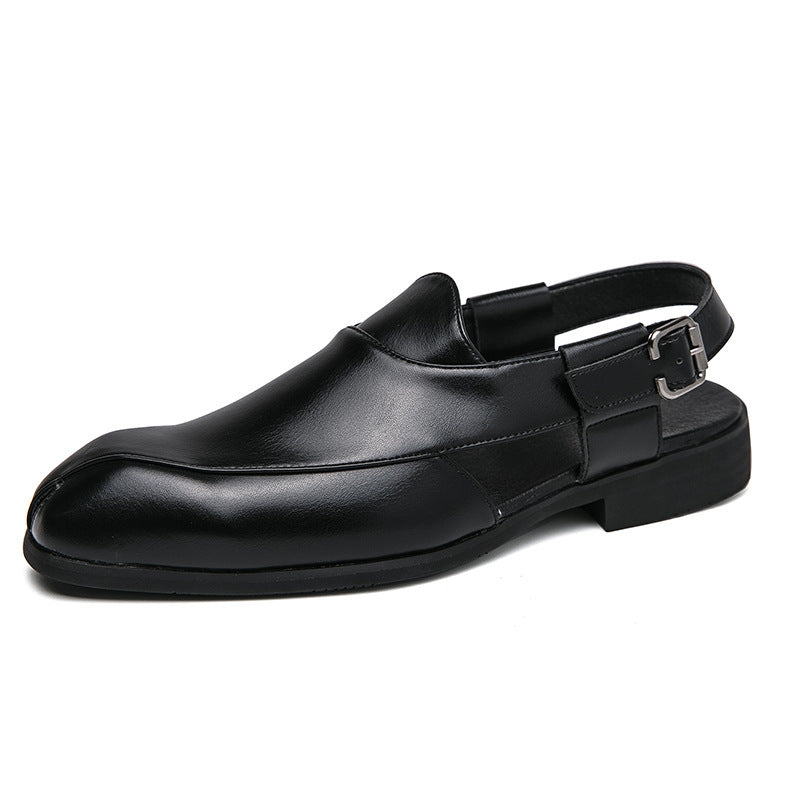Damen elegante Leder-Mokassins mit verstellbarem Riemen Drune