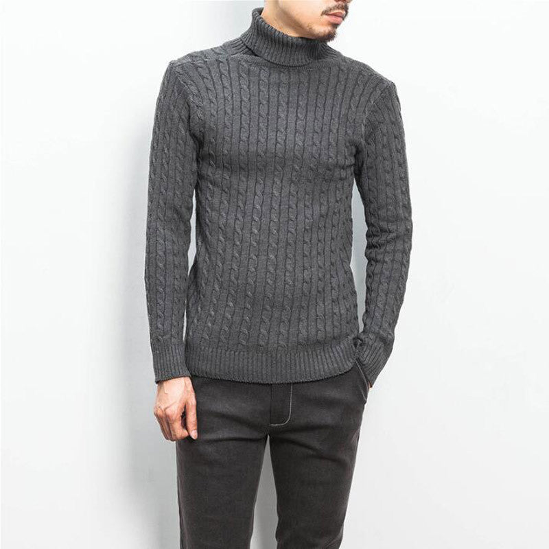 Herren nan Feinstrick-Rollkragenpullover mit Zopfmuster und schmaler Silhouette Drune