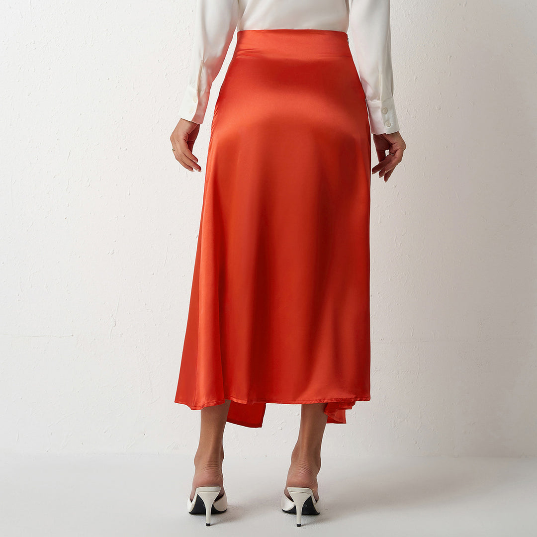 Damen Eleganter Schnitt Maxirock mit hohem Schlitz Drune