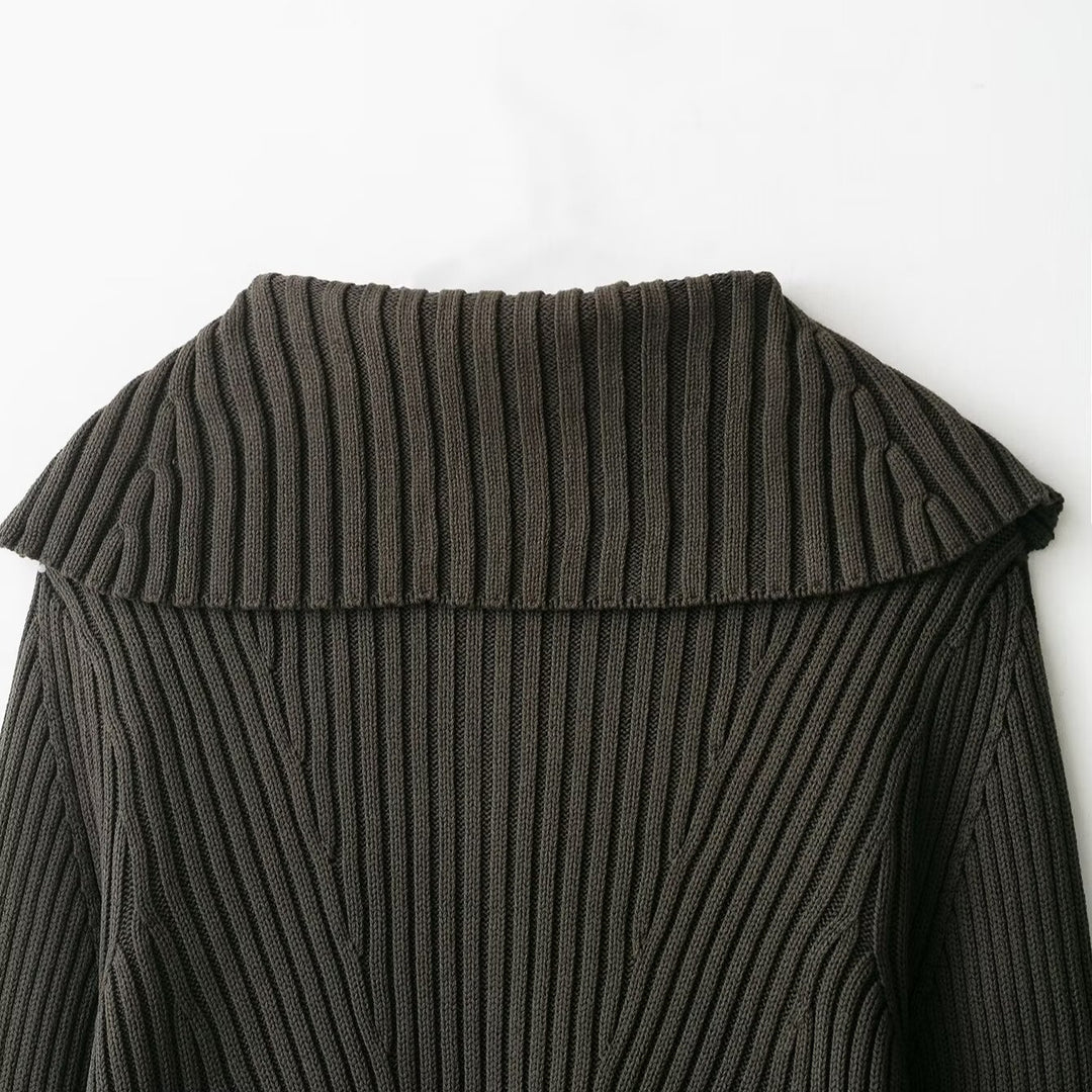 Damen cropped Strickjacke mit elegantem Rippenmuster Drune
