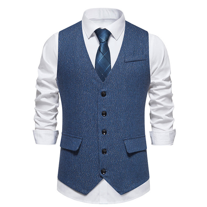 Herren elegante Weste mit feinen Knopfdetails Drune