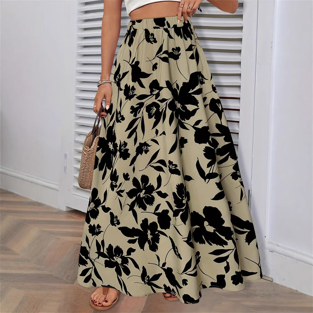 Damen Maxirock mit floralem Muster Drune