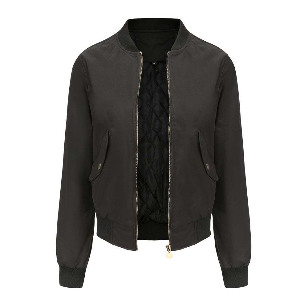 Damen sportliche Bomberjacke mit praktischen Taschen Drune