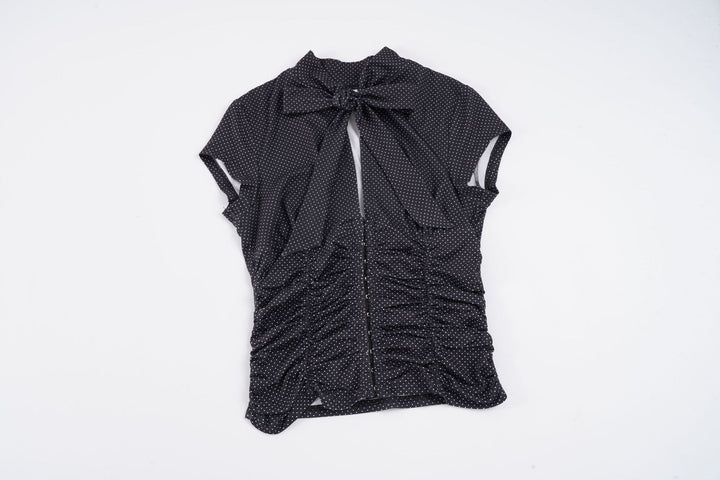 Damen Elegantes Rüschenshirt mit schickem Bindeband Drune