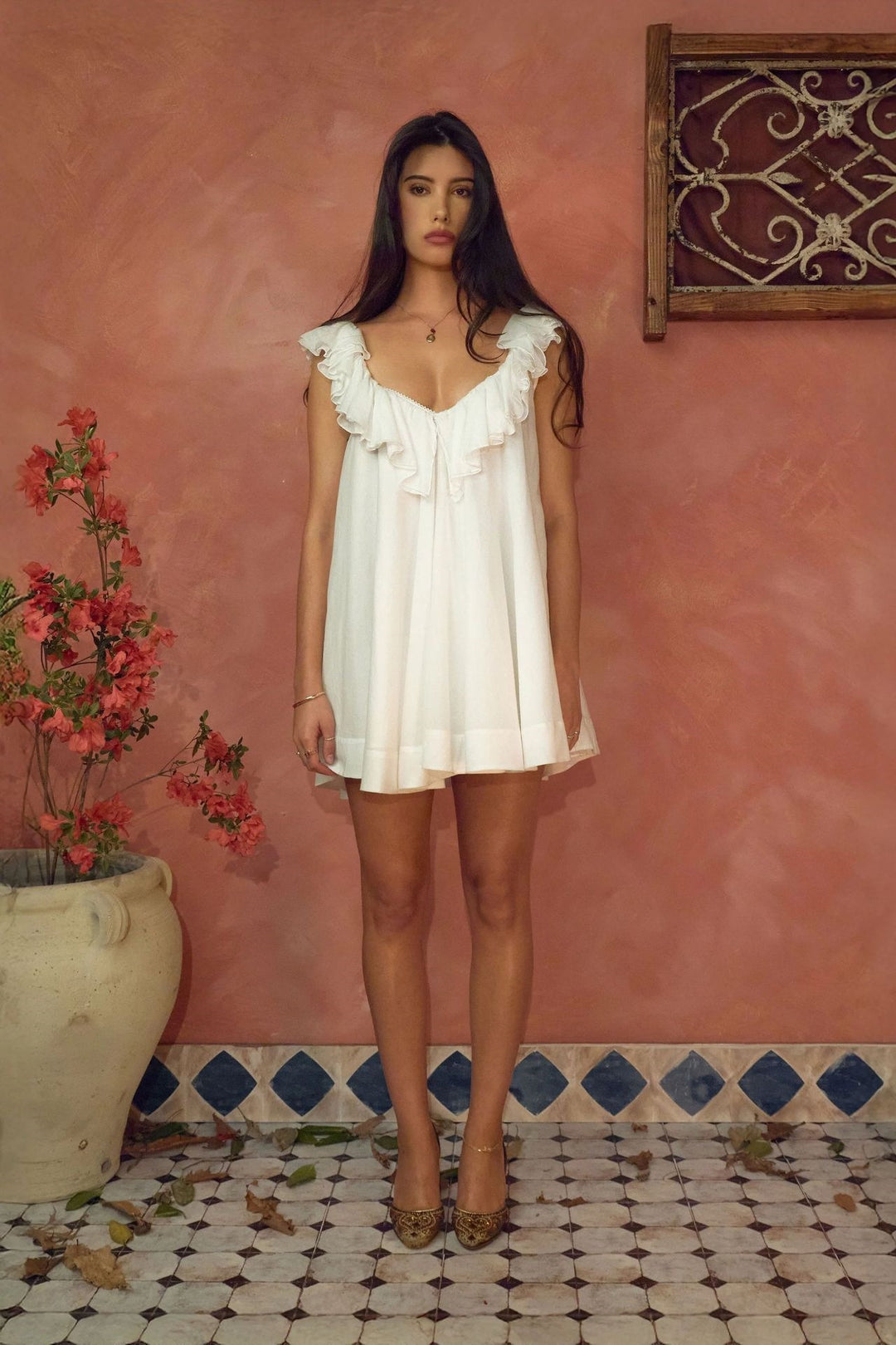 Damen Verspieltes Volantkleid aus weichem Chiffon Drune