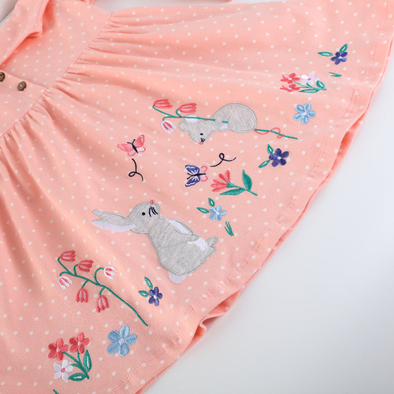 Mädchen Kleid mit niedlichem Hasenmotiv Drune