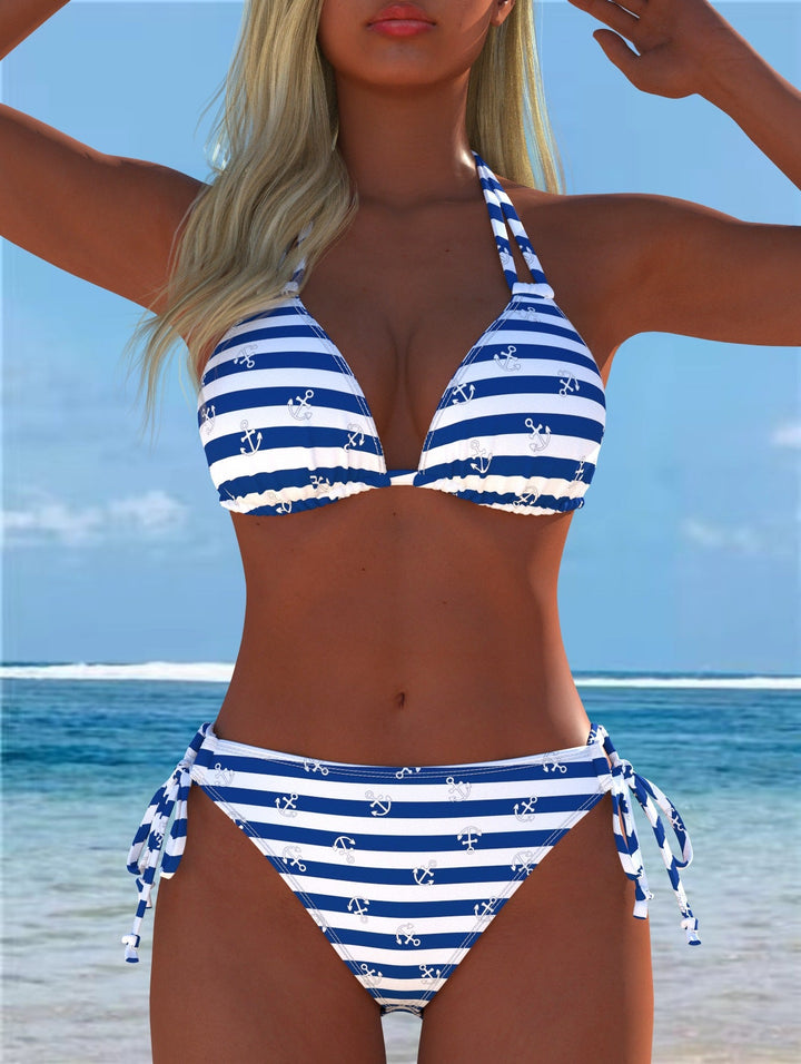Damen Bikini-Set mit verspieltem Schnitt und trendigem Mustermix Drune