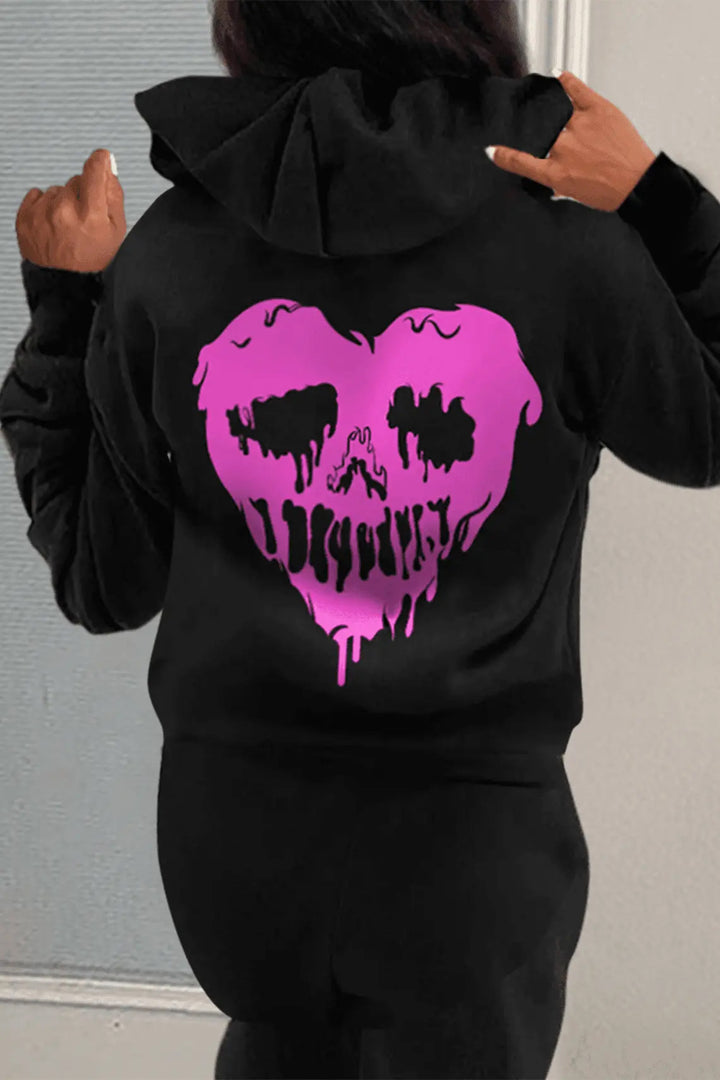 Herren Kapuzenpullover mit einzigartigem Totenkopfdesign Drune
