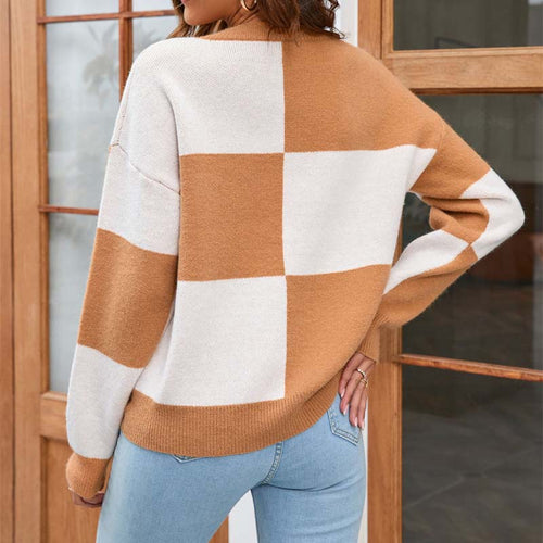 Drune | Kariert Strickpullover Acryl Komfortabel, Modern