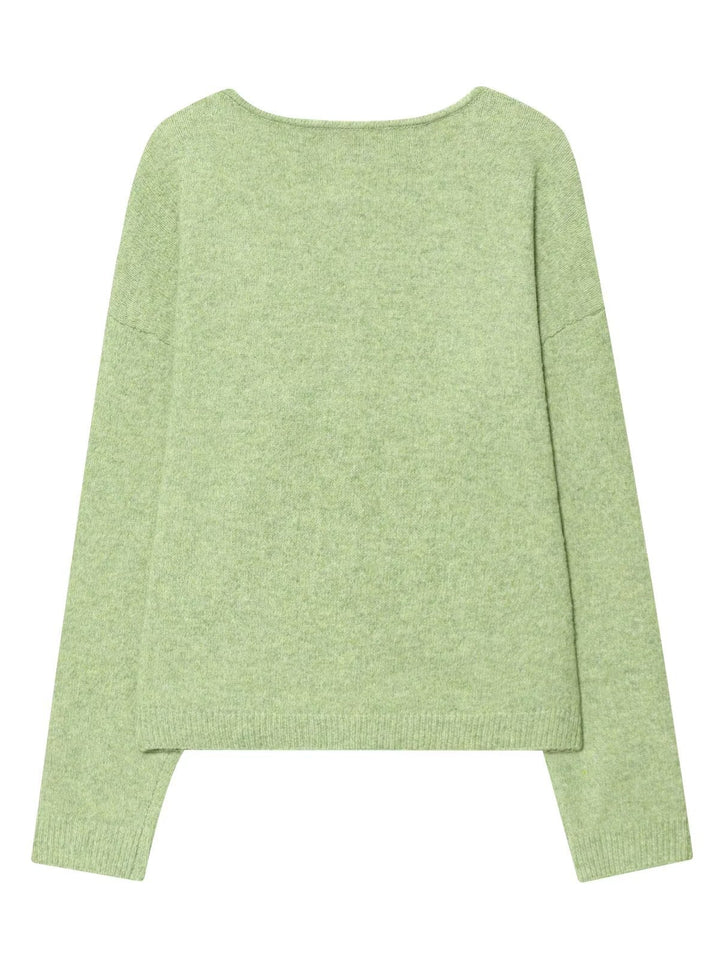 Damen Feinstrickjacke mit knöpfbarem Ausschnitt und lockerer Passform Drune