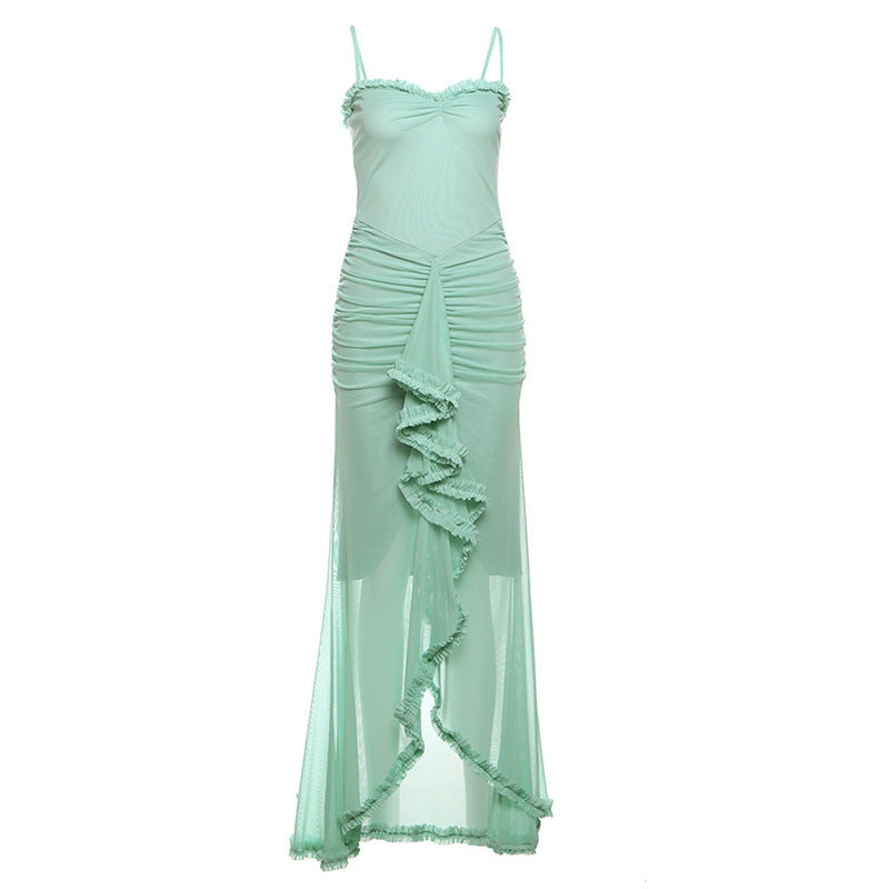 Damen Elegantes Wickelkleid mit Rüschendetails und figurbetontem Schnitt Drune