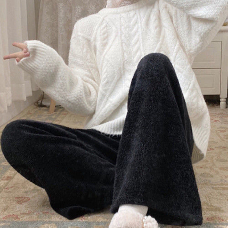 Damen Strick-Loungewear-Set mit elegantem Rollkragen und luxuriösem Materialien Drune