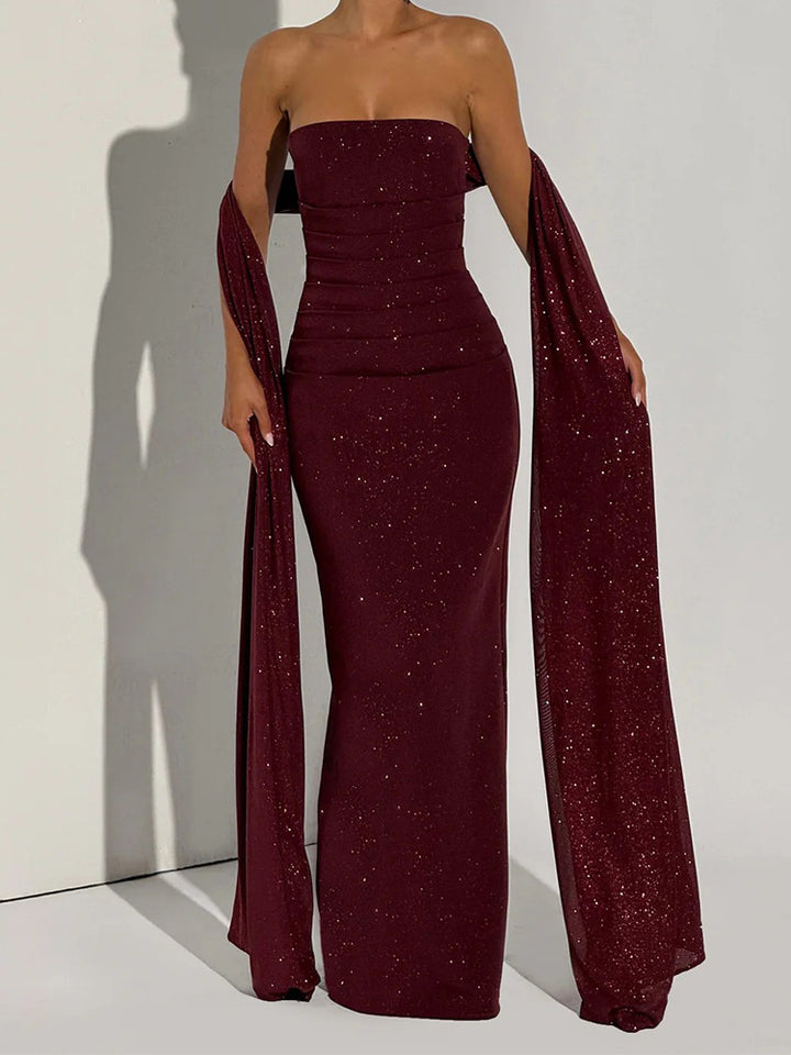 Damen Glamouröses Abendkleid mit schimmernden Details Drune