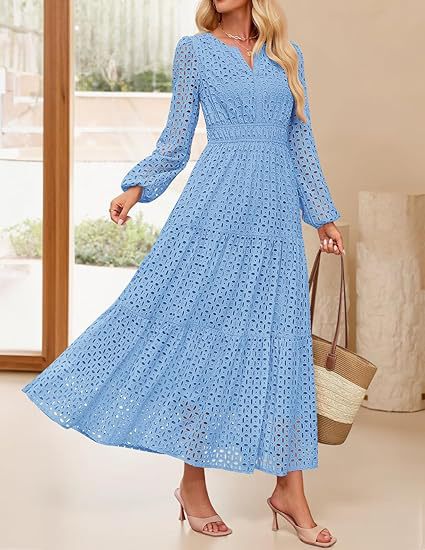 Damen Maxikleid im eleganten gehäkelten Design Drune