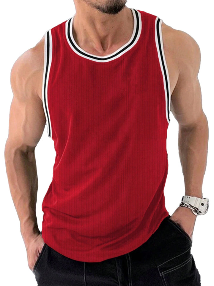 Herren Sportliches ärmelloses Tanktop mit atmungsaktivem Material und modernem Rippendesign Drune