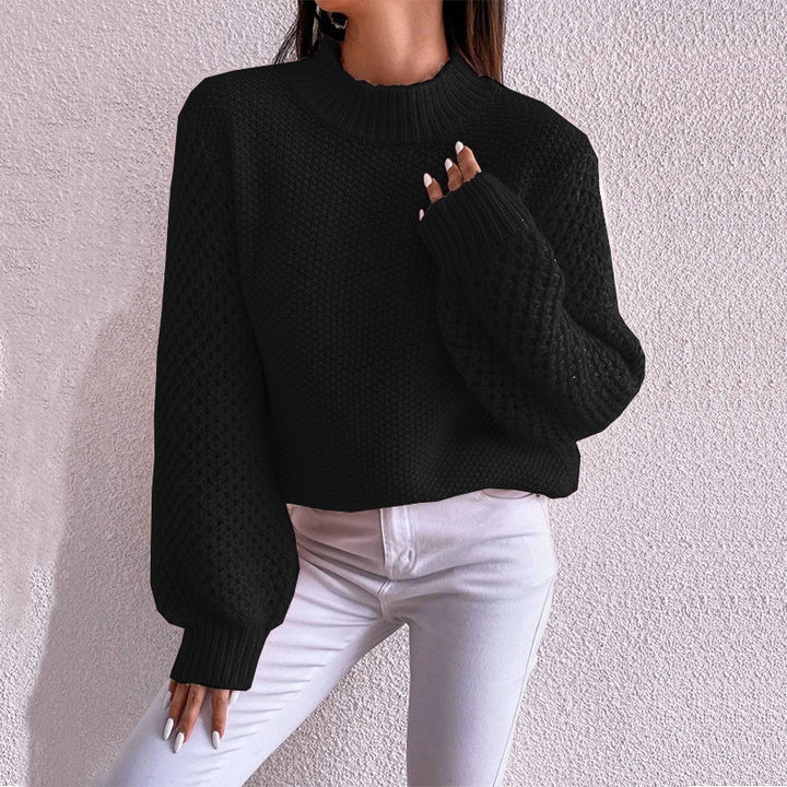 Damen kuscheliger Oversized Pullover mit strukturiertem Muster und Rollkragen Drune