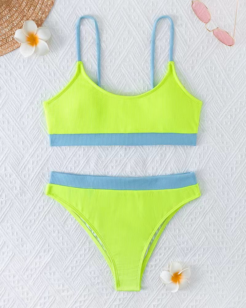 Damen Bikini-Set mit raffinierten Rippdetails und hoher Taillierung Drune