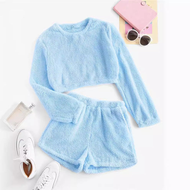 Damen Kuschelige Plüsch-Pyjama-Set Drune