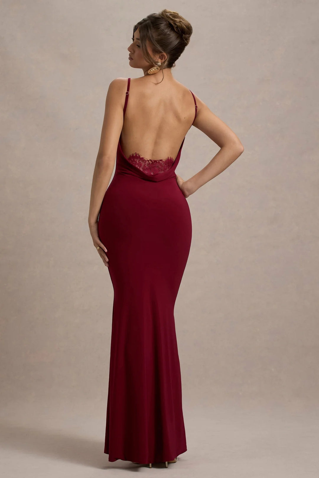 Damen Elegantes Floor-Length Kleid mit Off-Shoulder Rücken Drune