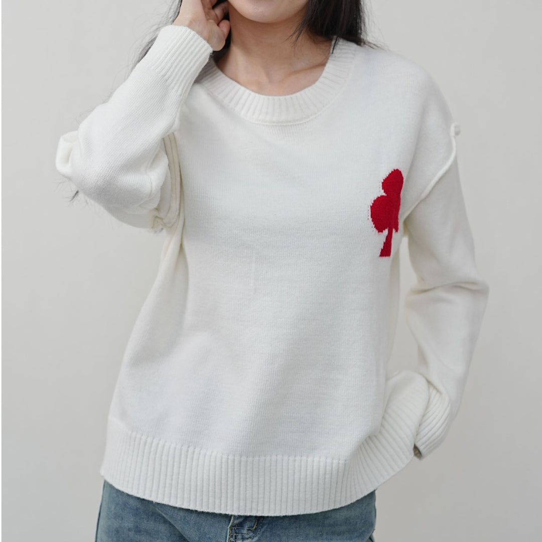 Damen Kuscheliger Pullover mit dekorativem Motiv Drune