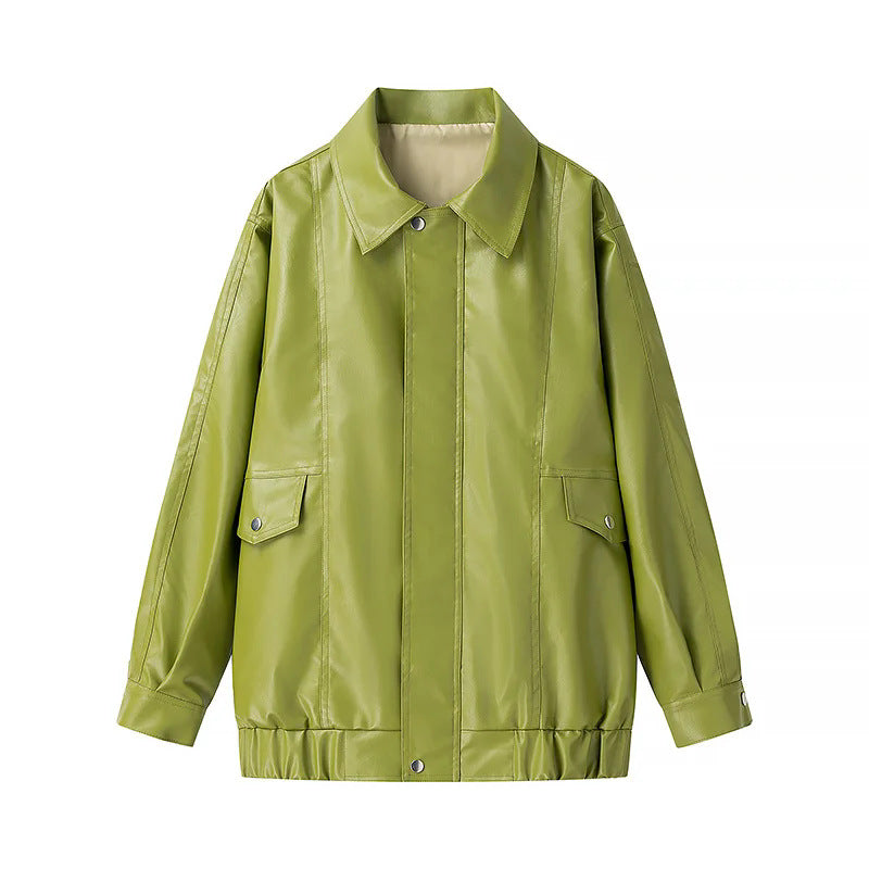 Damen Kunstlederjacke mit praktischen Taschen und modernem Schnitt Drune