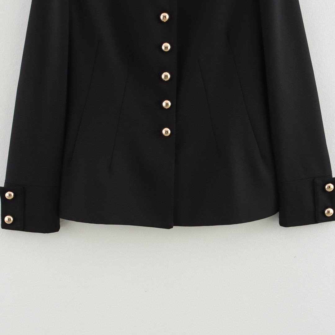 Damen elegante Kurzjacke mit dekorativen Knöpfen Drune