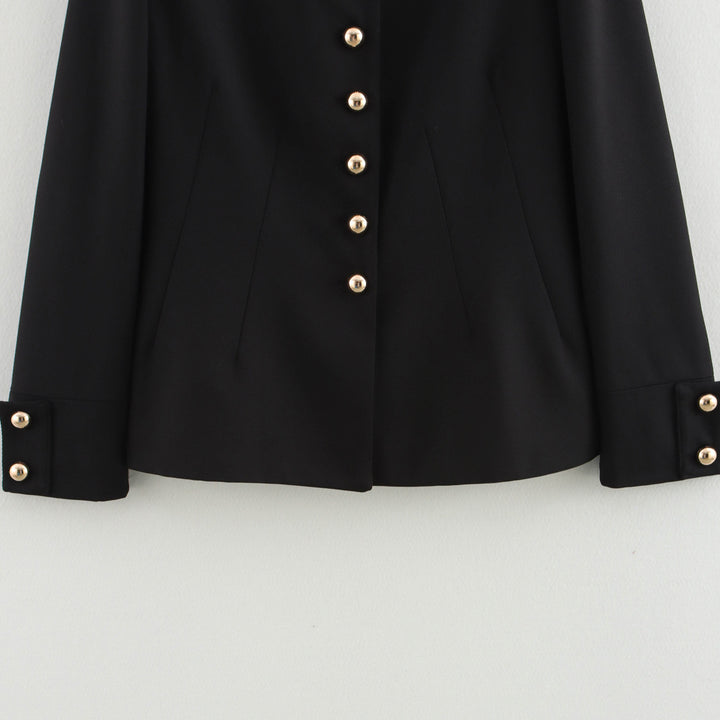 Damen elegante Kurzjacke mit dekorativen Knöpfen Drune