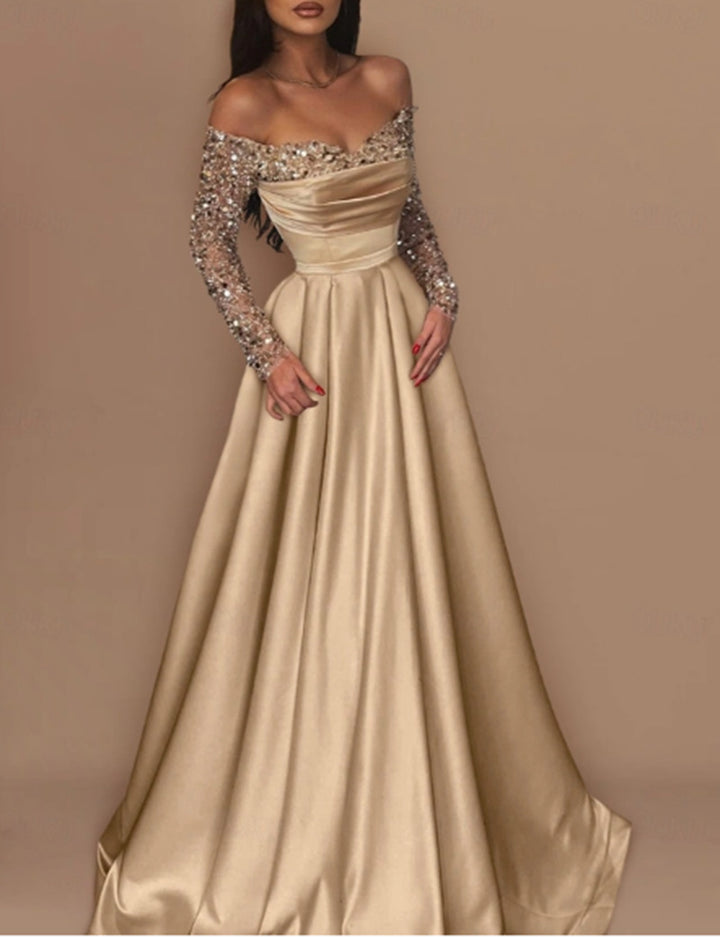 Damen Elegantes Abendkleid mit schimmerndem Oberteil und tailliertem Schnitt Drune