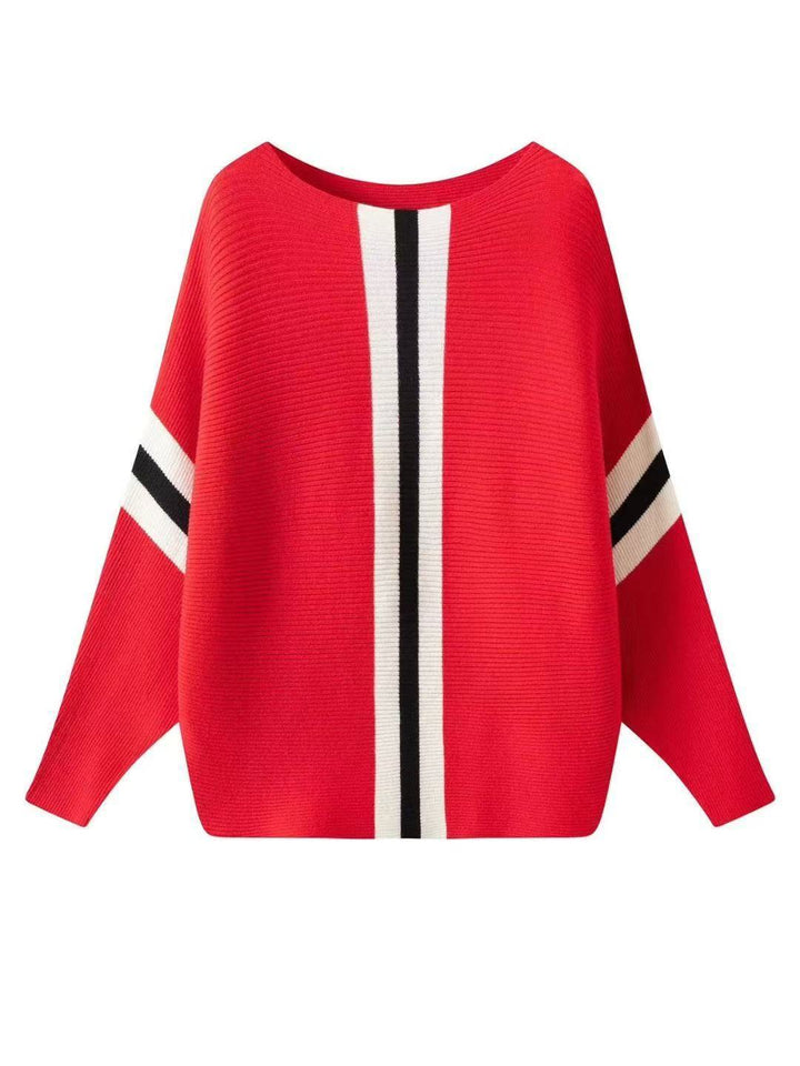 Damen Grobstrickpullover mit modernen Streifen Drune