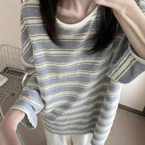 Damen lässiges Langarmshirt mit elegantem Lagenlook Drune
