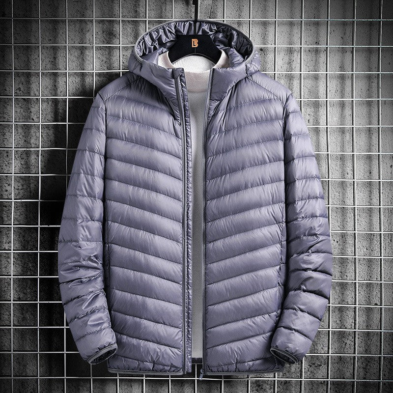 Herren nan ultraleichte Steppjacke mit Kapuze, winddichter Außenhülle und packbarem Thermofutter Drune