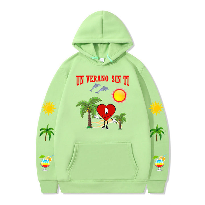 Damen Kapuzenpullover mit lebhaftem Sommermotiv und bequemer Passform Drune