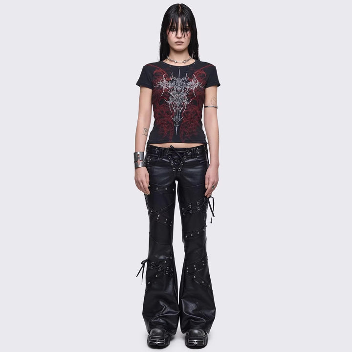 Damen Grafik-Print T-Shirt mit einzigartigem Design Drune