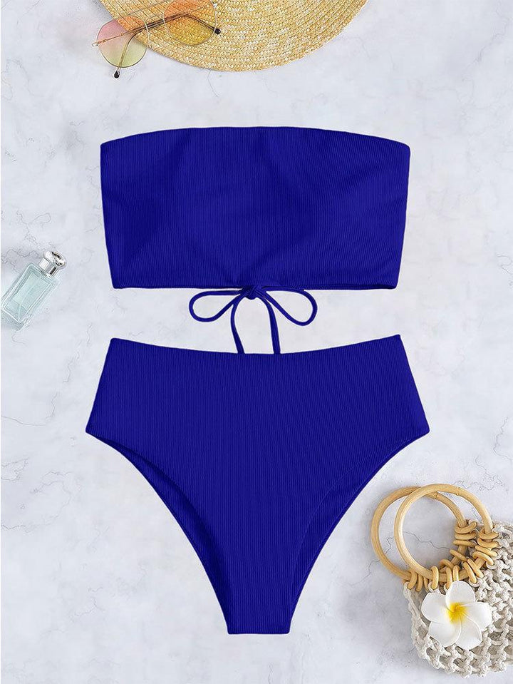 Damen Bandeau-Bikini mit verstellbarem Höschen und raffiniertem Design Drune