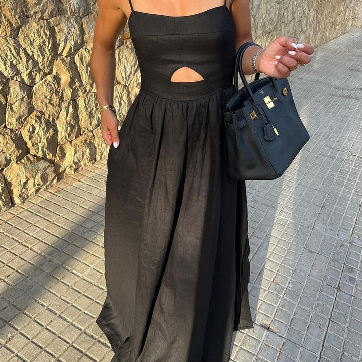 Damen Maxikleid mit hohem Beinausschnitt und raffiniertem Cut-Out Drune