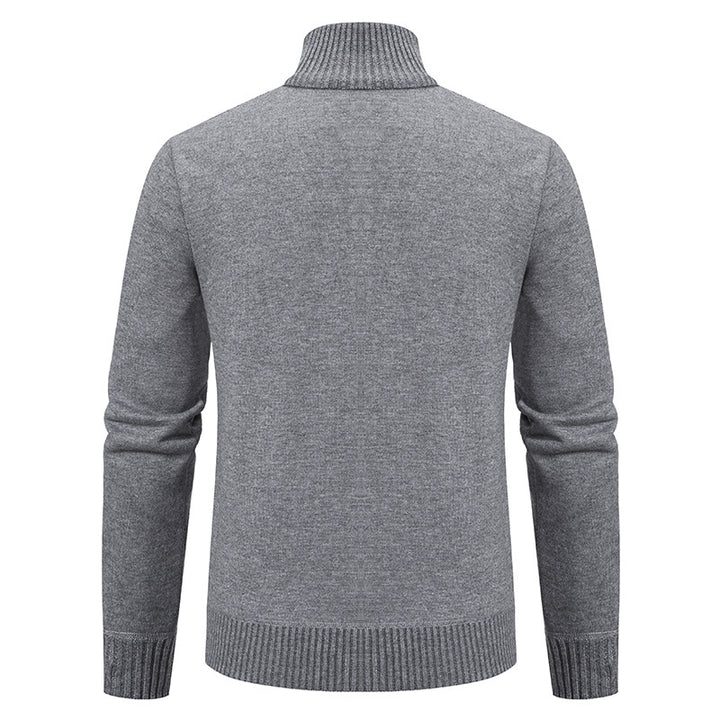Herren nan gehobene Strickjacke mit erhabenem Zopfmuster und durchgehendem Reißverschluss Drune