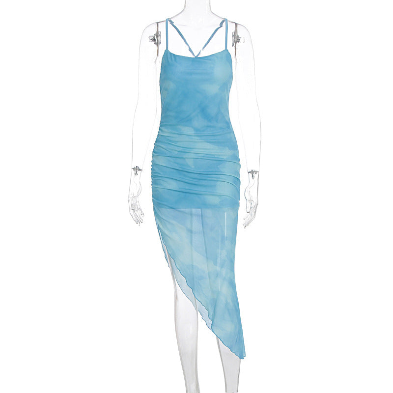 Damen Wickelkleid mit asymmetrischem Schnitt und raffinierten Rüschendetails Drune