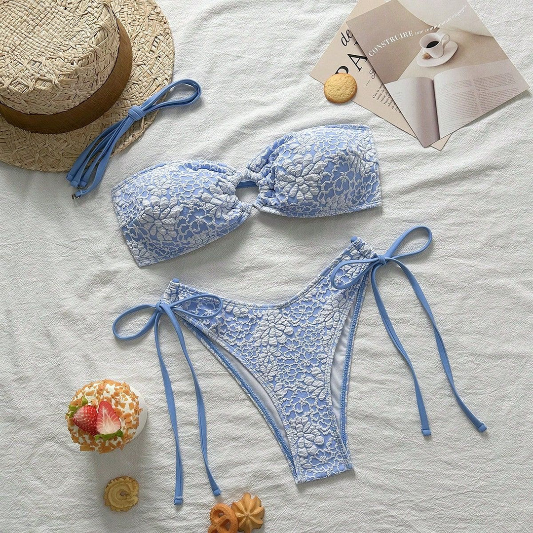 Damen Blumenmuster Bikini Drune