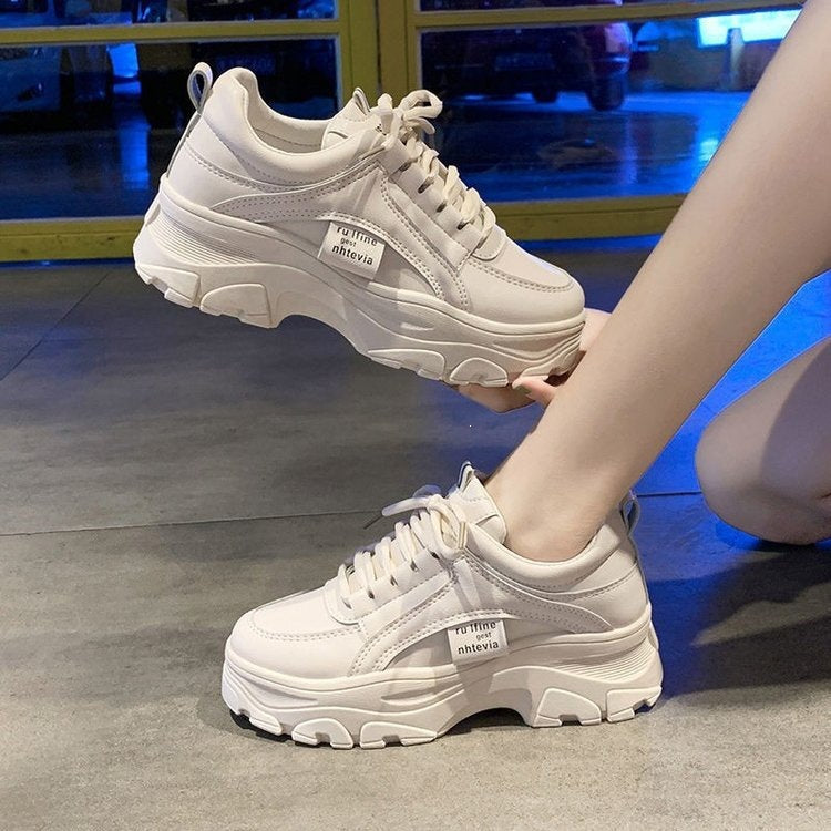 Damen Chunky Sneakers mit rutschfester Sohle und atmungsaktivem Obermaterial Drune