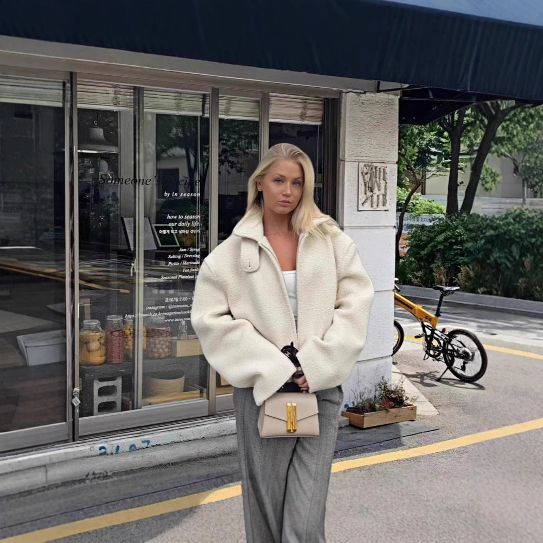 Damen kuschelige und stylische Kurzjacke Drune