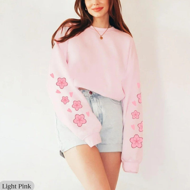 Damen Sweatshirt mit floralem Design und großzügigen Ärmeln Drune