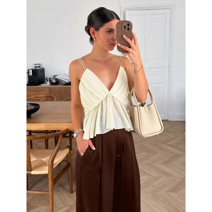 Damen Elegante weite Hose mit hohem Bund und komfortablem Schnitt Drune