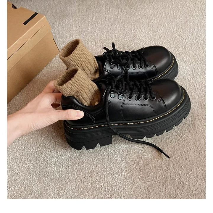 Damen Chunky Schnürschuhe mit rutschfester Profilsohle und stilvollem Design Drune