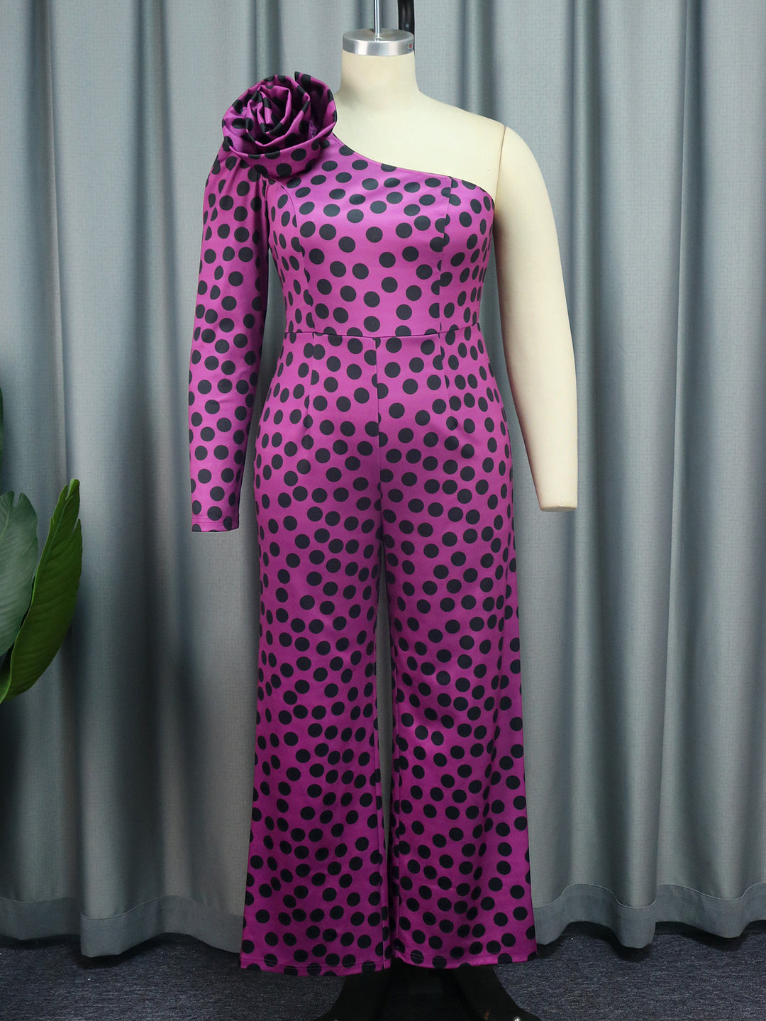 Damen Einseitiger Jumpsuit mit Blumendekor Drune